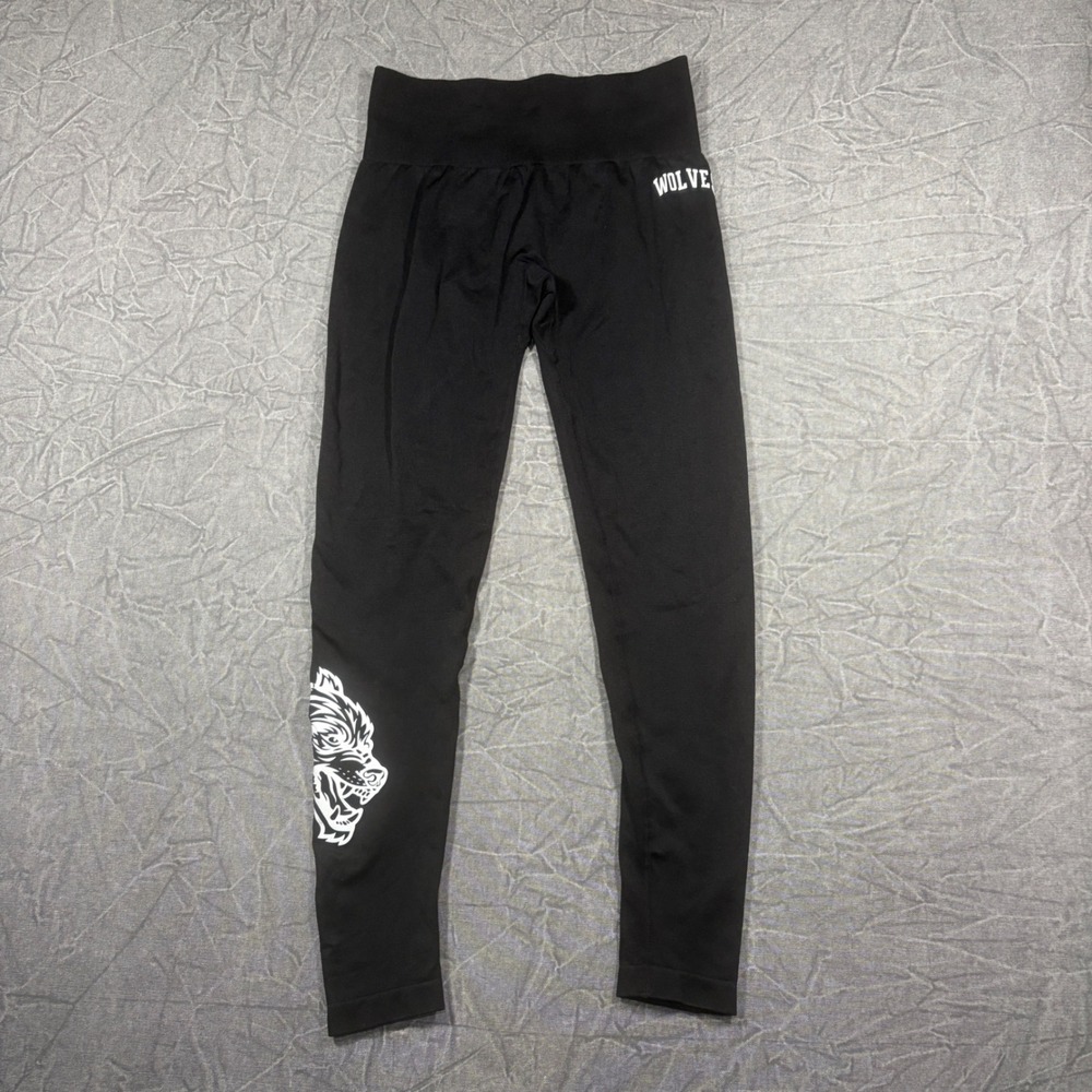Darc Sport Leggings Womens Medium Black She Wolves High Waist Scrunch Seamless